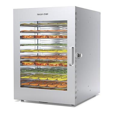 Imagem de Lecon Chef Máquina Desidratadora de Alimentos, 12 Bandejas de Aço Inoxidável Secador de Alimentos Temporizador 24H e Controle de Temperatura 1000 W Desidratadores para Carne Seca, Ervas, Carne, Frutas