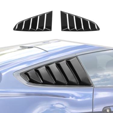 Imagem de Amayum Persiana preta para janela lateral lateral adequada para Ford Mustang 2015+ venezianas de janela, painel de ventilação, acessórios externos