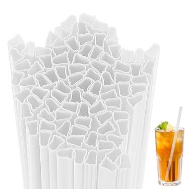 Imagem de Potchen 100 Pçs Canudos de Plástico em Forma de Fantasma de Halloween Canudos Descartáveis para Festa de Halloween, Coquetel e Artigos de Festa Assustadora (Branco)