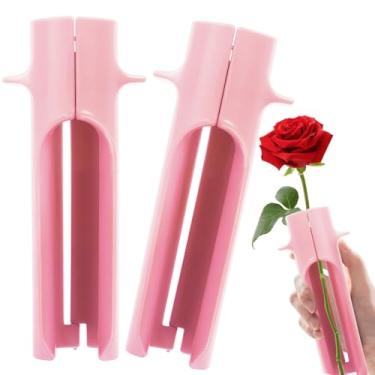 Imagem de Ferramenta de descascador de espinhos de rosa, removedor de espinhos para rosas, descascador de folhas de flores, haste de limpeza de cortador de rosa, verde para remoção de folhas para casa, florista