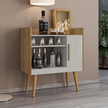 Imagem de Adega Bar Com 1 Porta Retrô 70,4cm Multimóveis Cr50106 Cinamomo Off White