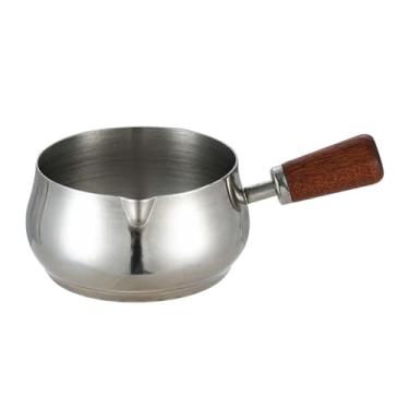 Imagem de Copo de molho de aço inoxidável com cabo de madeira Utensílios de mesa práticos domésticos americanos - prata - pequeno