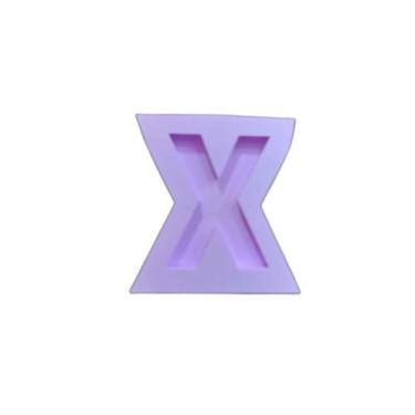 Imagem de R186 Molde de silicone letra X resina decorar - confeitaria dos moldes