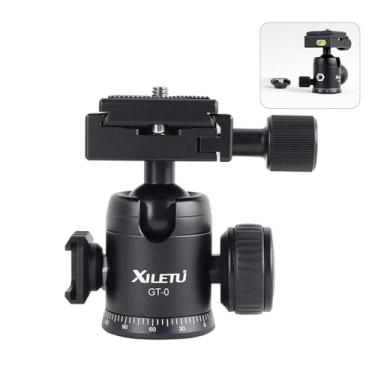 Imagem de XILETU Cabeça esférica de tripé de metal panorâmico de 360° com placa de liberação rápida tipo Arca, parafuso de 1/10.2 cm, suporte de rosca de 3/20.3 cm, cabeça de tripé para monopé, slider, câmera