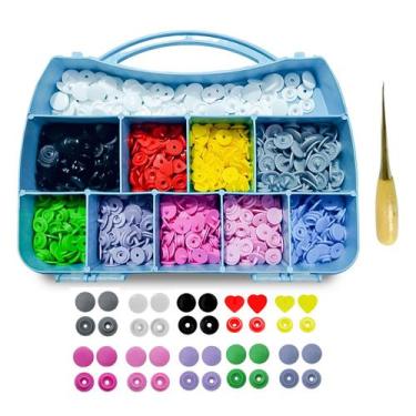Imagem de Kit maleta de botões coloridos de pressão Ritas tam 10 12 coração tict