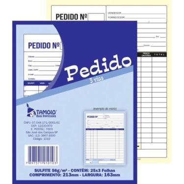 Imagem de Impresso Talão de Pedido 1/18 1 Via 50 Folhas - Pacote com 20 - Tamoio