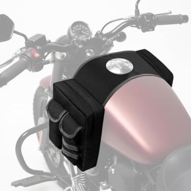 Imagem de Gloserin Bolsa de selim para quadriciclo, bolsa de tanque de combustível, bolsa de selim para tanque de carga suspensa com bolso para bebida para quadriciclo e moto de neve