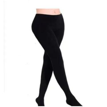 Imagem de Meia Calça Térmica Com Pé Feminina Atoalhada Adulto Inverno - HR, Pret