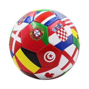 Imagem de Bola De Futebol Impressa Com Bandeira Tamanho 5, PVC 27, Espessada, Bo