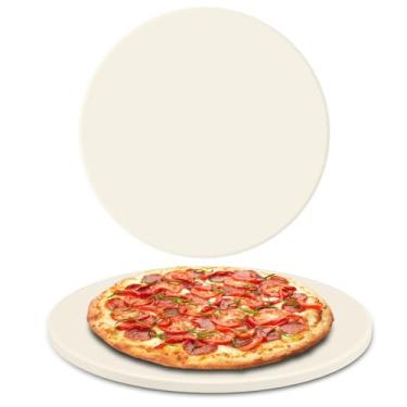 Imagem de aidpiza Pedra para Pizza - Pedra para Assar para Fornos de Pizza Ao Ar Livre de 12", Grelhas, Churrasqueiras Pedra para Pizza Redonda de 12", Companheiro Perfeito para Forno