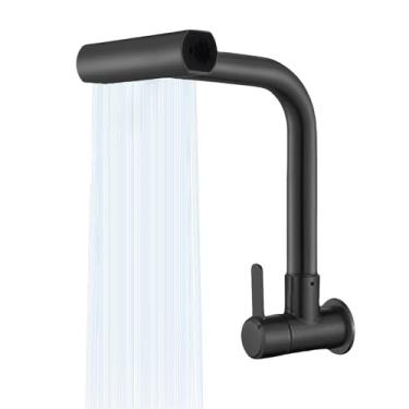 Imagem de YESOP Torneira De Parede Cozinha Gourmet Cuba Monocomando Lavabo Pia Aço Inoxidável Preto