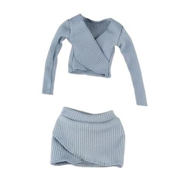 Imagem de Almencla Top curto feminino em escala 1:6, saia curta, cosplay, traje clássico feito à mão, roupas de figura de ação para figura de ação feminina de, Azul