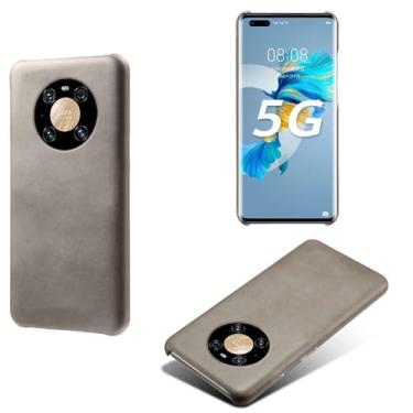 Imagem de Capa para Huawei Mate 40 PRO,Proteção contra quedas,Casca de volta de cor sólida simples,Design de couro de imitação de plástico-Gray