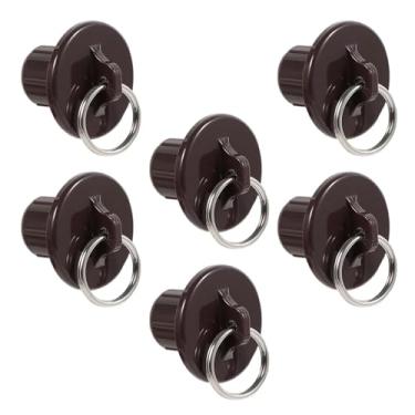 Imagem de WeiLaiKeQi 6 peças de tampas de extremidade de persianas de rolo universais, substituição resistente, fácil instalação com anéis para entusiastas de persianas de, Marrom