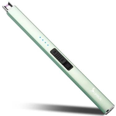Imagem de Isqueiro elétrico SUPRUS Arc Windproof USB Recarregável Verde