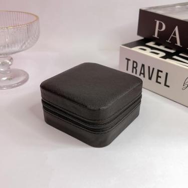 Imagem de Nécessaire Mini Porta Joias Portátil com Zíper, Estojo para Bijuterias (Preto)