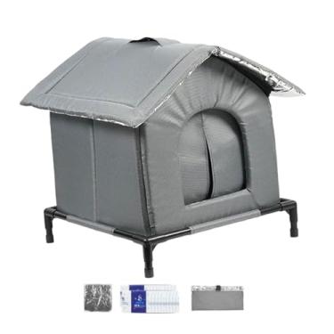 Imagem de Generic Casa de resfriamento elevada para gatos, cama de caverna respirável, condomínio versátil para animais de estimação com bolsas de gelo para quintais, S