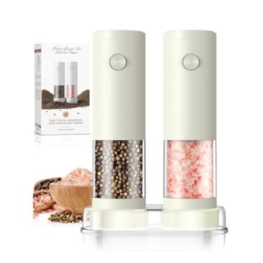 Imagem de Conjunto de moedores de sal e pimenta bege, utensílios de cozinha, itens essenciais para lista de presentes de casamento