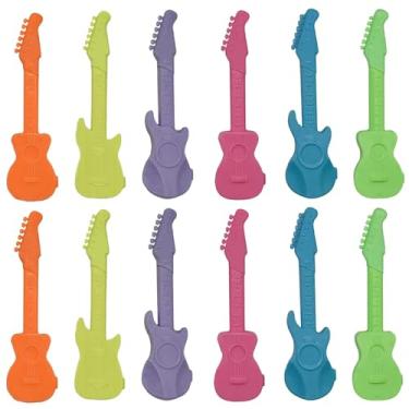 Imagem de Maydahui 24 peças mini canetas esferográficas de guitarra novidade caneta de música cor doce estilo simples tinta azul para escola estudantes festa