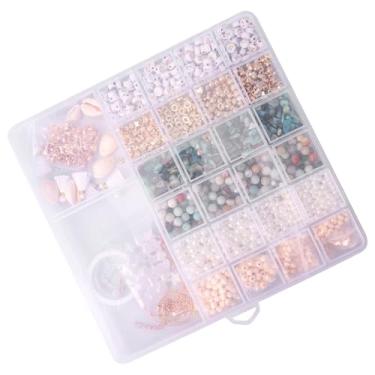 Imagem de Miçanga para artesanato kit de fabricação de pulseira de contas brancas redondas para fabricação de joias sortidas DIY arte artesanal para mulheres meninas (ouro verde)