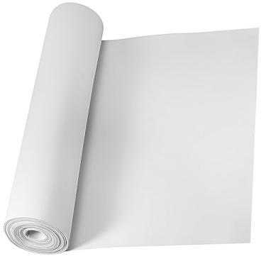 Imagem de Pushglossy Rolo de espuma EVA para cosplay de Halloween, folha de espuma para artesanato e artes, fantasia de cosplay, armadura, projetos DIY (branco, 5 mm de espessura, 59,9 cm x 500 cm)