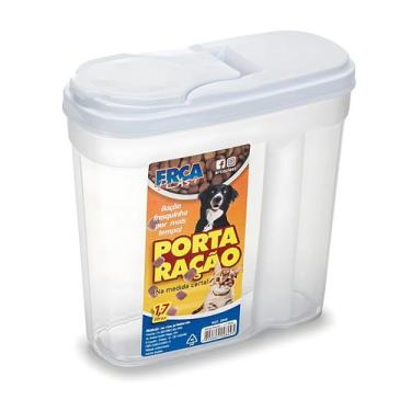 Imagem de Porta Ração 1,7 L Pote Multiuso Plástico ERCAPLAST, Branco