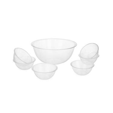 Imagem de Jogo com Tigela de Plastico e pote para Sobremesa Colors 7 Pecas - Erc