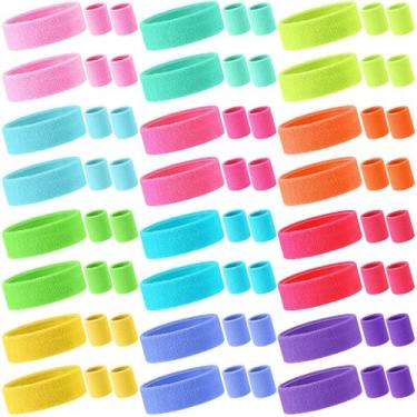 Imagem de Conjunto de pulseiras Yuxung, 72 peças de algodão neon multicolorido