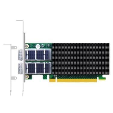 Imagem de GLOTRENDS Placa de rede de servidor ST7338 2 portas 100 Gb QSFP28 com controlador Mellanox ConnectX-5, interface PCIe 3.0 X16, RDMA sobre Ethernet convergente (RoCE)