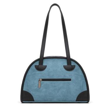Imagem de Montana West Bolsas e bolsas para mulheres, estilo retrô, bolsa de boliche, bolsa de couro para uso diário, bolsa com alça superior, Jeans
