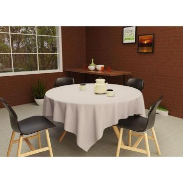 Imagem de Toalha De Mesa Branca Redonda 8 Lugares Oxford 1,80 Diâmetro