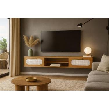 Imagem de Rack Suspenso Santorini 180cm para Painel Ripado ou Parede - Loncie, N