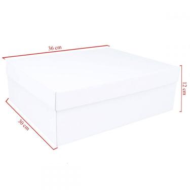Imagem de 10 Caixas Embalagens de Papelão Para Sapatos Branca 36x30x12