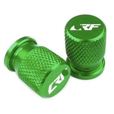 Imagem de Tampas de haste de válvula de pneu de roda de veículo CNC Dirt Bike Acessórios compatíveis com CRF 150 250 450 CRF150 R/F CR450 CRF230F CRF250 (verde)