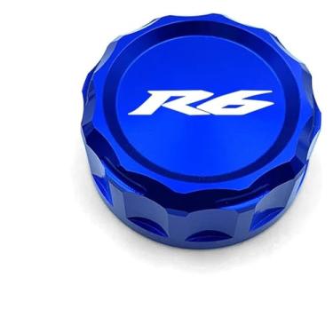 Imagem de Acessórios de motocicleta Tampa do cilindro do reservatório de fluido de freio traseiro compatível com Y&AMAHA YZF R1 R3 R6 R7 YZF-R1 YZF-R6 YZF-R3 YZF-R7 (R6 azul)