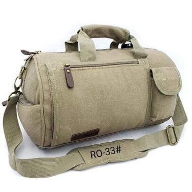 Imagem de Bolsa Pequena Mala Viagem Mão Lona Preta Palha R033