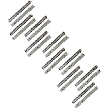 Imagem de 20corrediças telescópicas 25cm gaveta trilho zinca. 10pares