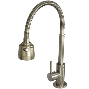 Imagem de Torneira De Mesa Bica Móvel Steel Inox Tubo Gourmet Para Pia 9507 - 771741 - Stoc