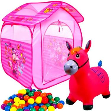 Imagem de Barraca Com Bolinhas Infantil Casinha Toquinha Criança Menina Minnie D