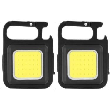 Imagem de kit 2 Ultra Lanternas Mini Chaveiro Led Mosquetão Resistente Água Luz 