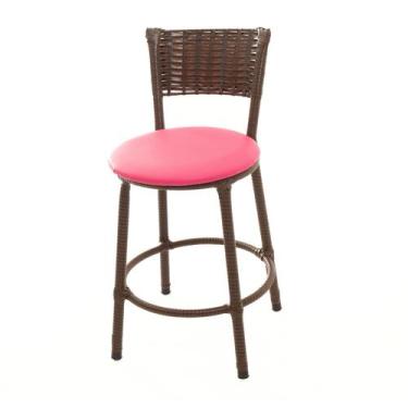 Imagem de Banqueta Baixa Encapada Junco ARGILA Area Gourmet - ESPAÇO JUNCO, Rosa
