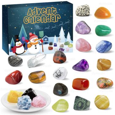 Imagem de Calendário do Advento dymuzic Crystal 2024 com 24 cristais e gemas