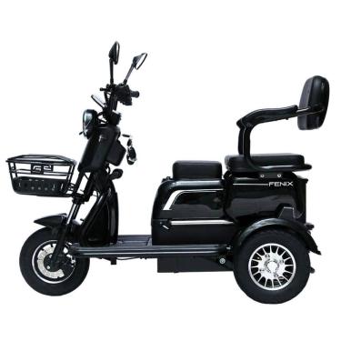 Imagem de Triciclo Elétrico 750W Litio Fenix Preto Tração Reduzida - Não Precisa de CNH