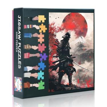 Imagem de Japanese Samurai Jigsaw Puzzles, Warrior Puzzle for Adults 1000 Pieces, Impossible Hard Difficult Challenging Puzzles for Adults, Moon Puzzle for Adult 20X27 INCH