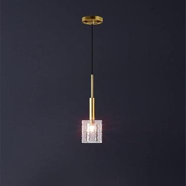 Imagem de Pequeno lustre de cristal pendente luminária de teto embutida moderna com abajures de padrão de água, decoração moderna