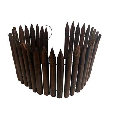 Imagem de Worth Cerca curta de madeira de jardim bordas acabamento de madeira queimada ao ar livre gramado borda de paisagem flexível cerca árvore