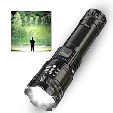 Imagem de Lanterna Tática T9 Recarregável USB P50 | 1800 Lumens Super Potente | 3 Modos de Iluminação | Feixe Ajustável Longo e Curto Alcance | Indicador de Bateria | ABS Resistente