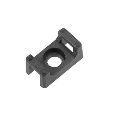 Imagem de Suporte de cabo uxcell com base tipo sela, suporte de arame permanentemente para mesa de parede, 13 x 7 x 6 mm, preto, 100 peças