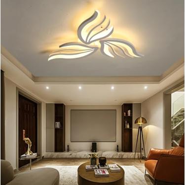 Imagem de Luzes de teto LED Quarto Sala de estar Regulável com controle remoto Luz moderna Design de flores Luminária de teto Luminária de teto embutida Iluminação para sala de jantar Cozinha Ilha Ban
