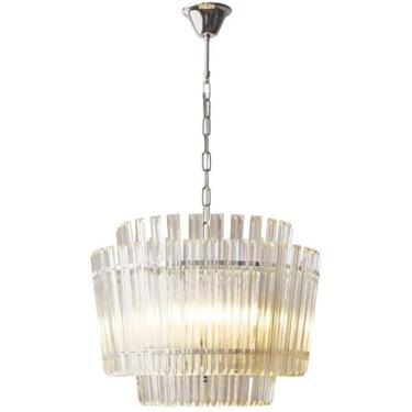 Imagem de Lustre moderno de tambor de 15,7" para sala de jantar, luminária pendente de vidro com 5 luzes, luminária nórdica grande de teto para quarto, sala de jantar, cozinha, ilha, banheiro, hall de